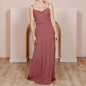 Revelry Skye Chiffon Dress Rosewood Size 4